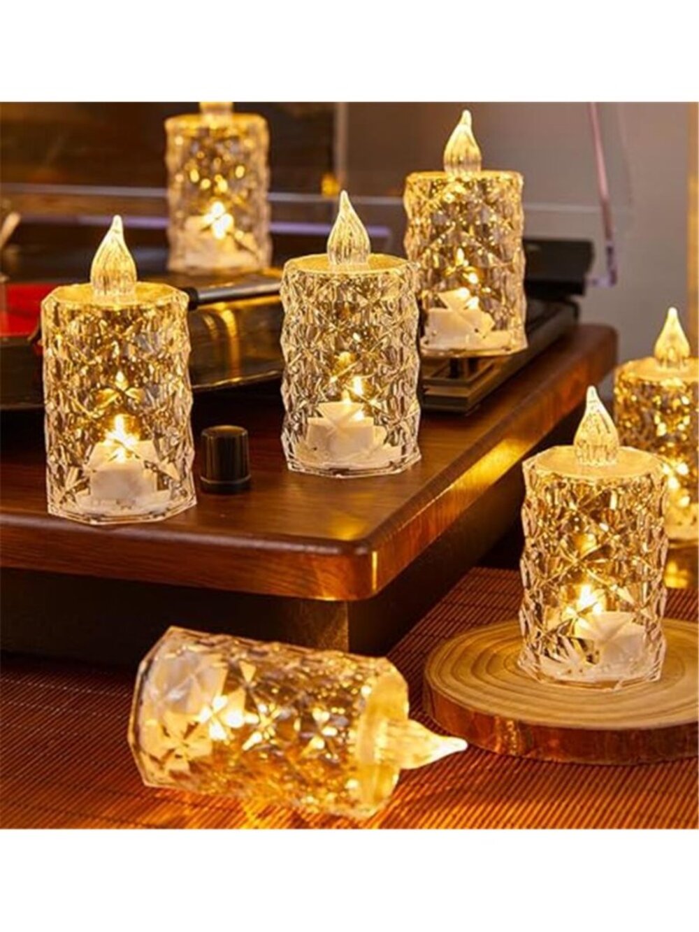LED Flameless Candles 12Pk Battery Operated Flickering Tea Lights Indoor Outdoor